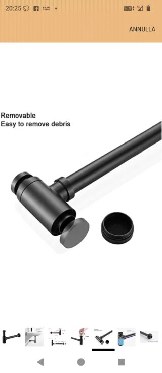 Sifone completo lavandino, metallo nero