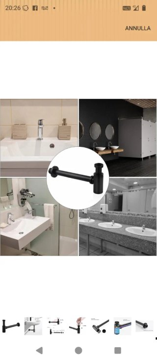 Sifone completo lavandino, metallo nero