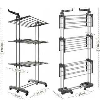 Tendedero Vertical Plegable con Ruedas
