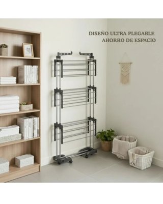 Tendedero Vertical Plegable con Ruedas
