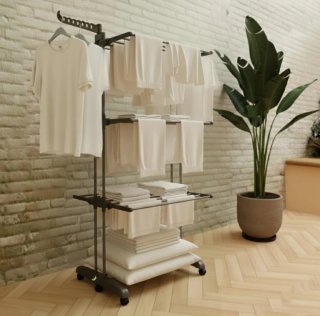 Tendedero Vertical Plegable con Ruedas
