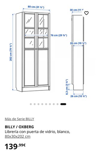 Librería BILLY / OXBERG con puerta de vidrio IKEA