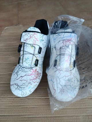 Stivali Ciclismo Bianchi con Design a Raggi Taglia 45
