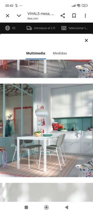 Mesa extensible blanca de madera