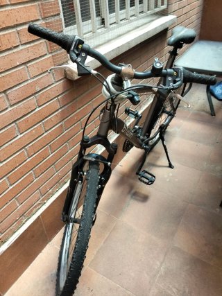 Bicicleta de montaña gris
