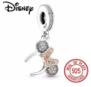 PLATA 925 CHARM DISNEY MINNIE MOUSE PLATA Y ROSA