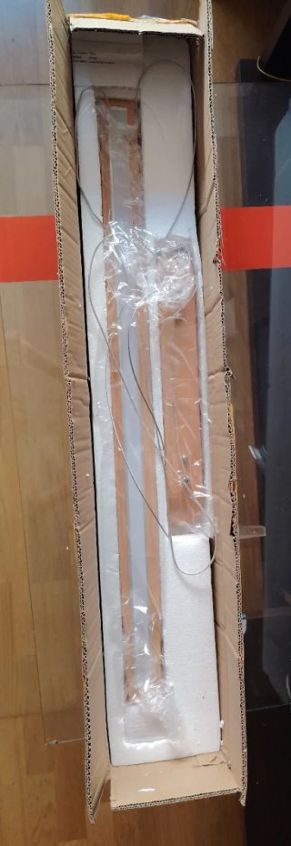 Lámpara colgante LED madera y cristal