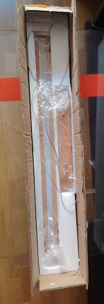 Lámpara colgante LED madera y cristal