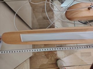 Lámpara colgante LED madera y cristal