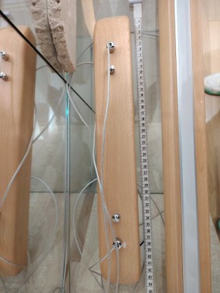Lámpara colgante LED madera y cristal