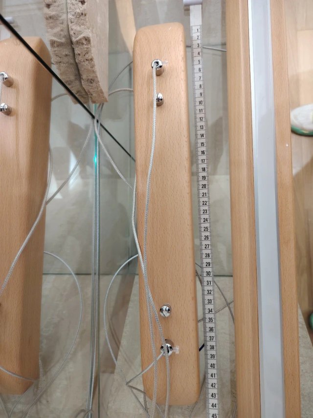 Lámpara colgante LED madera y cristal