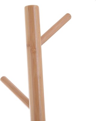 Banco Con Perchero De Entrada, Perchero De Suelo De Bambú, Banco De Entrada Blanco, Diseño, También Para Dormitorio, 40X30X180Cm, Blanco Madera