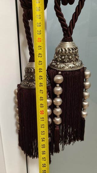 Alzapaños para cortinas marrones y plateados