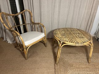 Conjunto Jardín Ratán Beliani Beige