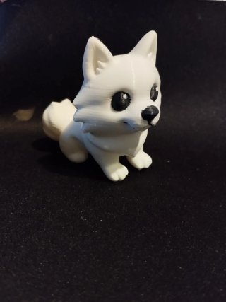 Figura Perro Blanco Impresión 3D