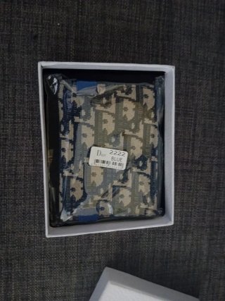 Portafoglio Dior monogramma blu