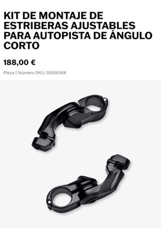 Estriberas Ajustables Moto Negro