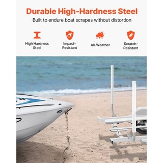 Guía de Remolque para Barcos, Polos de Guía de Remolque Ajustables de 1524 mm, 2PCS Guías de Remolque de Acero de Alta Dureza, Guías de Remolque con Tubos de PVC, para Remolque de Barco de Esquí, ...