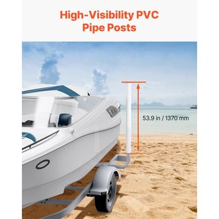 Guía de Remolque para Barcos, Polos de Guía de Remolque Ajustables de 1524 mm, 2PCS Guías de Remolque de Acero de Alta Dureza, Guías de Remolque con Tubos de PVC, para Remolque de Barco de Esquí, ...