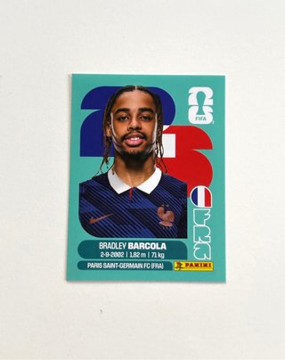 Cromo Bradley Barcola Panini Mundial 2026