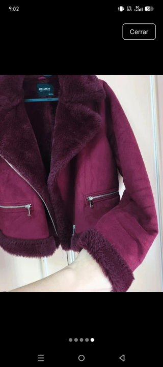 Chaqueta burdeos con pelo interior