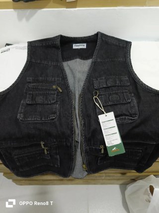 Chaleco de pesca vaquero negro