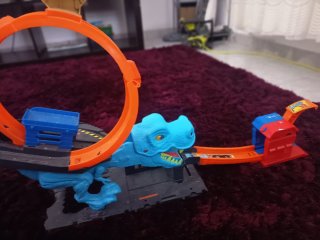 Pista Hot Wheels T-Rex Azul Completa