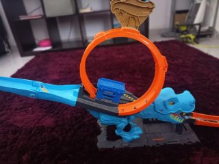Pista Hot Wheels T-Rex Azul Completa