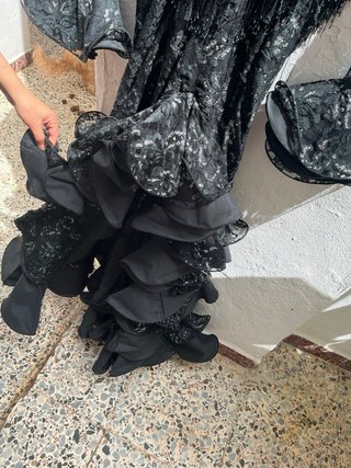 Vestido Flamenco Negro con Flecos nuevo