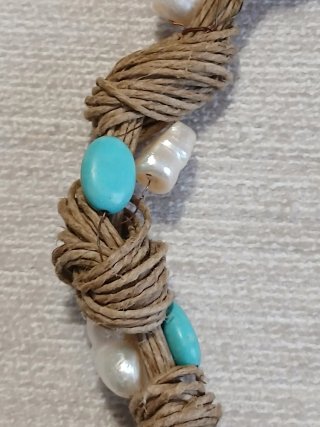 Collana perle naturali e turchesi