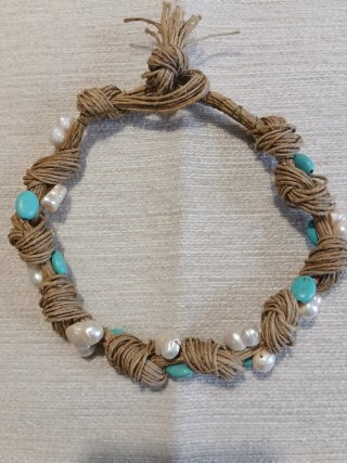 Collana perle naturali e turchesi