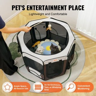 Parque para Mascotas Plegable, Parque para Perros Portátil de 36 pulgadas, Jaula para Cachorros, Perros, Gatos, Tela Oxford 600D Premium Impermeable, Con Cremallera Desmontable, para Uso en Interi...