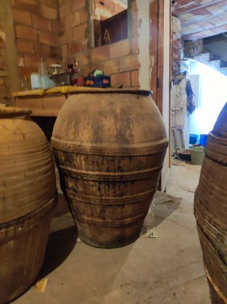 Tinaja barro vidriada antigua – decoración rústica