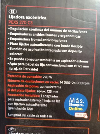 Lijadora Excéntrica PARKSIDE