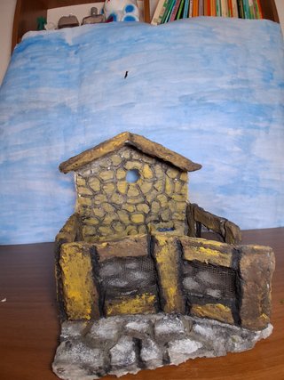 Corral pesebre de piedra artesanal Belén Navidad