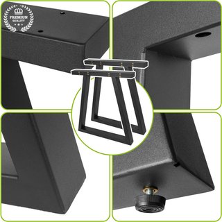 Patas metálicas negras para mesa de madera vidrio