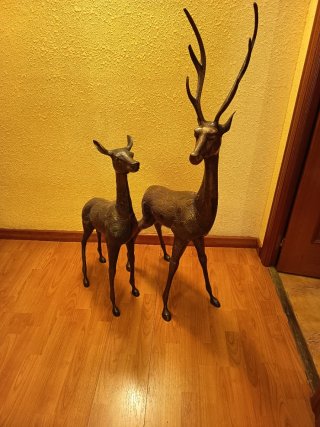 Pareja de Ciervos Decorativos Metal