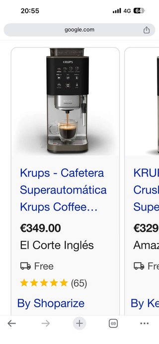 Cafetera Krups Coffee Crush Experience