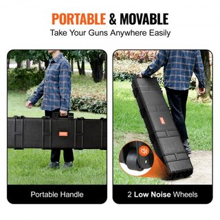 Funda para Rifle, Funda Dura para Rifle con 3 Capas de Espumas Totalmente Protectores, Funda Dura con Cerradura de 138 cm con Ruedas, Impermeable IP67 y a Prueba de Aplastamiento, para Dos Rifles ...