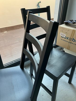 4 sillas IKEA madera color ébano impecables