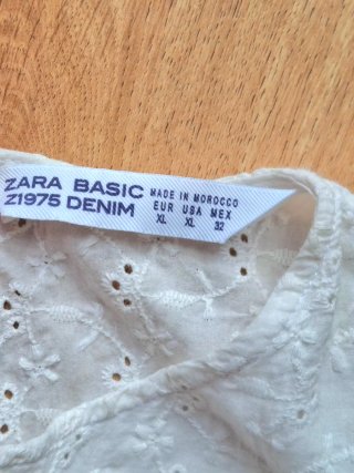 Blusa Zara Peplum Blanca Talla XL