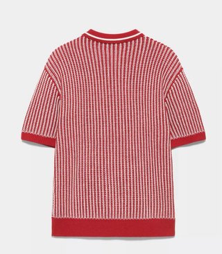 Polo de punto Pull&Bear rayas granate y blancas XL