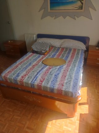 REGALO Cama Matrimonio Madera y Tela