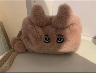 Bolso peluche rosa con orejas