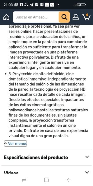 Proyector Portátil SALANGE 1080P 4K