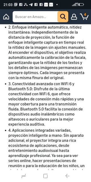 Proyector Portátil SALANGE 1080P 4K