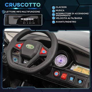 Coche Eléctrico para Niños de 3-6 Años 12V Doble Motor 3-5Km/H, Coche Eléctrico para Niños con Suspensión, Control Remoto 2.4G, Asa, Luces LED, Música y Claxon, Negro