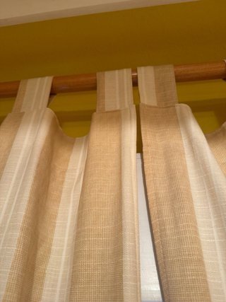 Cortinas Beige y Blancas (2 piezas)