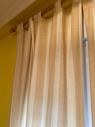 Cortinas Beige y Blancas (2 piezas)