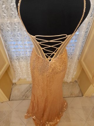Abito da cerimonia paillettes oro